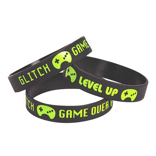 Fun Express Gamer Rubber Bracelets - Jewelry - 24 Pieces