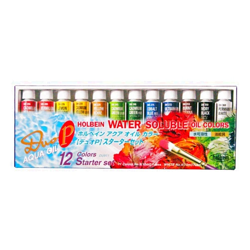 Holbein Duo-Aqua : Set of 12 x 10ml colours 206,208,228,231,229,245,246,275,272,318,350, 360