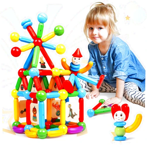 MAGBLOCK 136PCS Magnetic Sticks Blocks Tiles Construction Building, Magnet Balls Toys for 3+Years Old Boys and Girls, STEM Educational Learning Toys Gifts Sets for Children