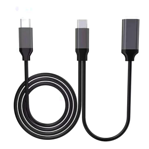 Znoogrn USB C to USB C Sound Card Audio Cable for iPhone 15, 2-in-1 USB C to USB C Male Audio Port with USB C Female Charging Splitter for MacBook Pro, Live Broadcast, Recording, Voice Chatting, Karaoke