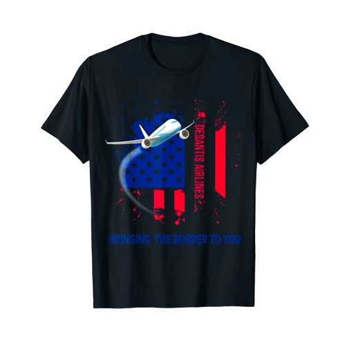 DeSantis Airlines Tee DeSantis Airlines Bringing The Border To You Vintage US Flag T-Shirt