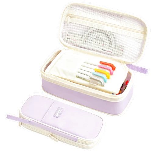 YOKUMA Pencil Case Cute Pencil Pouch for Girls Big Capacity Pen Bag Box, Kawaii Aesthetic College School Supplies for Student Teen Adults Preppy, Purple