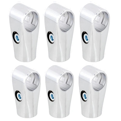 Generic Silver 25mm Two-way Tube Connector Display Rack Clamp Pipe Fittings ​Pack of 6