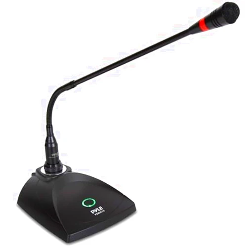 Pyle Desktop Gooseneck Wired Microphone System - Table Mounted Corded Voice Condenser Mic with Pop Filter - XLR to 1/4'' Sound Cord - for Karaoke, Conference, Studio Audio Recording - Pyle PDMIKC5 Black