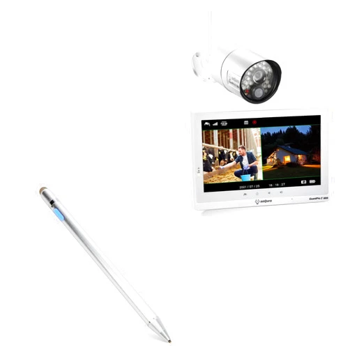 BoxWave Stylus Pen Compatible with Sequro GuardPro2 Security Camera System Monitor SQ-WVS-FHD1011 (10.1 in) - AccuPoint Active Stylus, Electronic Stylus with Ultra Fine Tip - Metallic Silver