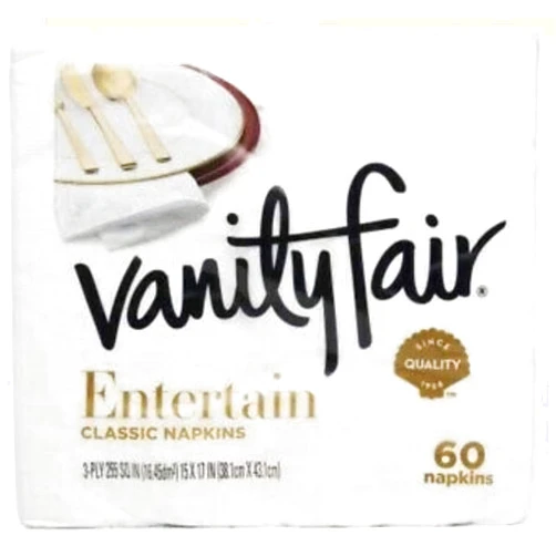 Generic Vanity Fair Napkins Entertain Classic 3-ply, 60 Count, Pack of 2