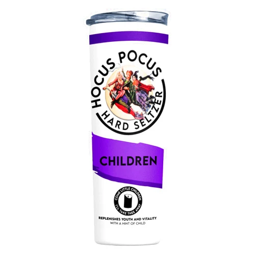 Switzer Kreations Hocus Pocus Hard Seltzer Tumblers, 8 Colors to Choose From, Children Flavor, Stainless Steel Insulated Tumbler with Lid and Straw - 20 Ounces (Purple)