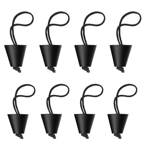 Axlksia 8 Pcs Kayak Scupper Plugs Kit, Silicone Universal Kayak Scupper Plug Drain Holes Stopper Bung with Lanyard, Kayak Accessories