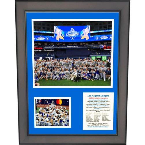 HOFSM.COM Hall of Fame Sports Memorabilia Framed Los Angeles Dodgers 2025 Back to Back World Series Champions 11