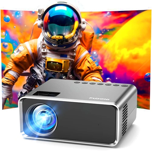 FUDONI Projector with WiFi and Bluetooth, Upgraded 5G Portable Projectors 4K Supported Native 1080P 12000L, Outdoor LED Movie Projector for Home Theater, Compatible w/iOS Android Phone/TV Stick/Laptop