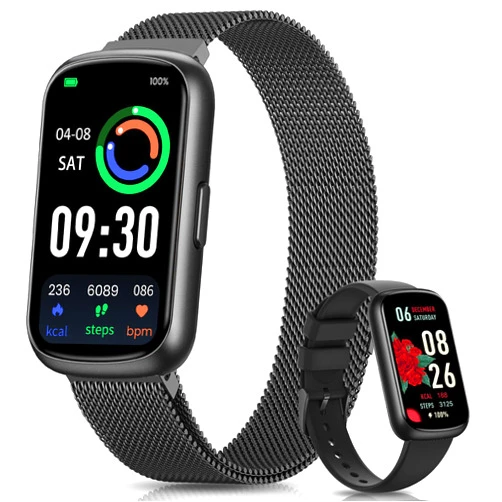 DEKELIFE Fitness Trackers,Smart Watches for Men Women with 24/7 Heart Rate/Sleep Monitor, Fitness Watch with IP68 Waterproof, Health Activity Trackers for Android and iPhone Carbon Black