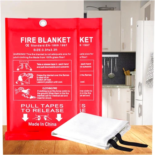 DarkWish Premium Fire Blanket for Home, Kitchen, Car, BBQ & Camping - Quick Unfolding, Fiberglass Protection, Reusable - Ideal for Emergency Fire Safety(40x40inch)