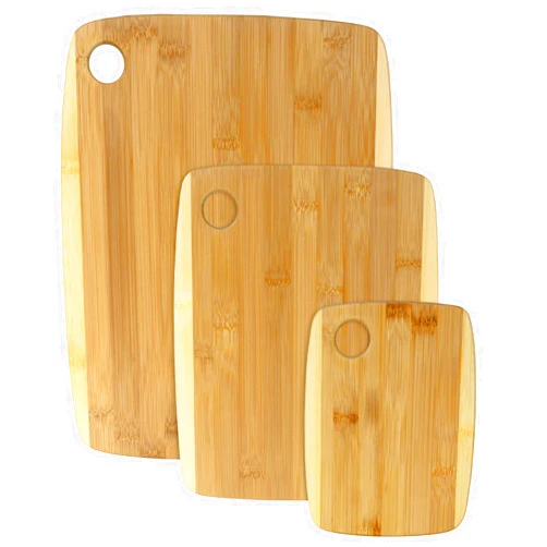 Totally Bamboo 3-Piece Two-Tone Bamboo Serving and Cutting Board Set