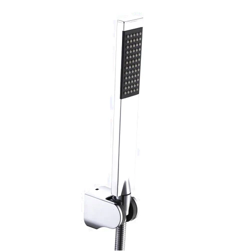 KES Brass Shower Head Hand-Held Shower Wand Handheld Shower Head with 1.5-Meter Long Hose Square Style Handheld Shower Holder for Bathroom Showering System Contemporary Polished Chrome, LP135-CH