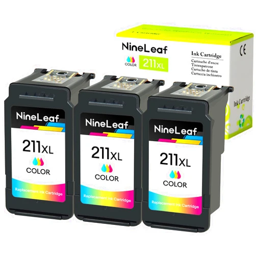 NineLeaf Remanufactured Ink Cartridge Replacement Compatible for Canon CL-211XL CL211XL CL 211XL 2975B001 PIXMA MP495 IP2700 MP490 MP480 MP280 MX330 MX340 XM410 MX420 MX350 Printer (Tri-Color,3 Pack)