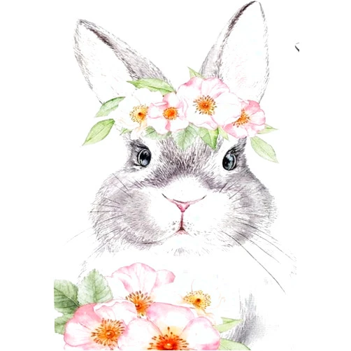 MVVMTOP Diamond Painting Kits Easter Bunny Round Full Drill Diamond Painting for Adults, 5D DIY Gem Painting by Number Kits Diamond Art Kits for Gift 12'' x 16''