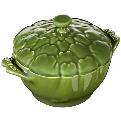 STAUB Ceramics Dutch Oven 16-oz Petite Artichoke Cocotte, Basil