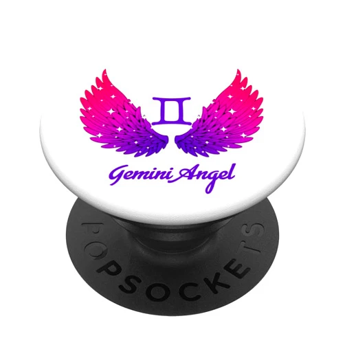 Angel Wings for Angel Gemini Zodiac Sign Gemini Angel Zodiac Sign with Angel Wings Gemini for Women PopSockets Swappable PopGrip