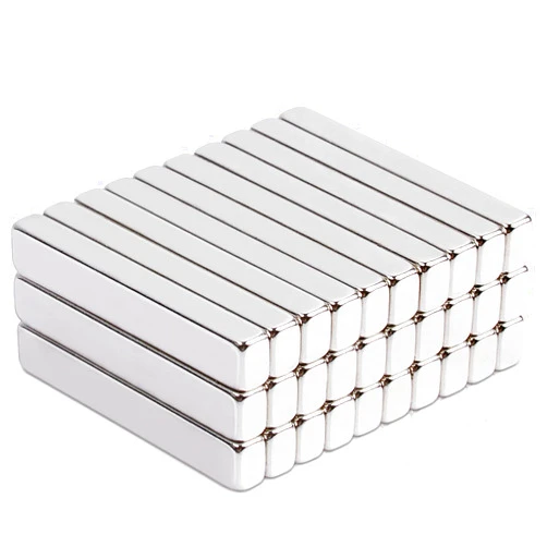 MAGXCENE 30pcs Strong Rare Earth Magnets Bar, Small Rectangular Neodymium Magnets Heavy Duty for Crafts, Refrigerator Kitchen Tool Storage Industrial, 25x4x3 mm