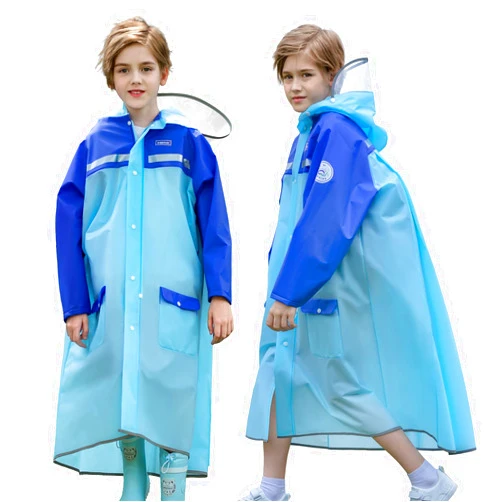 Intekids Children's hooded raincoat, outdoor waterproof student raincoat jacket, boys and girls' school raincoat