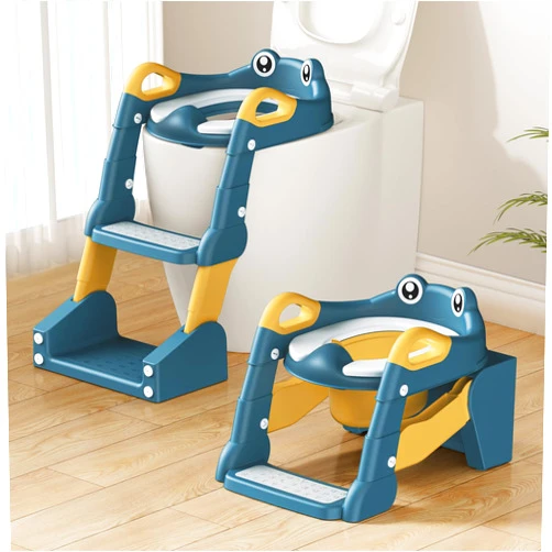TuckInn Potty Training Seat, Toddler Toilet Seat for Little Boys Girls, Potty Training Toilet with Urinals, Toddler Step Stool Ladder and Splash Guard (Blue)