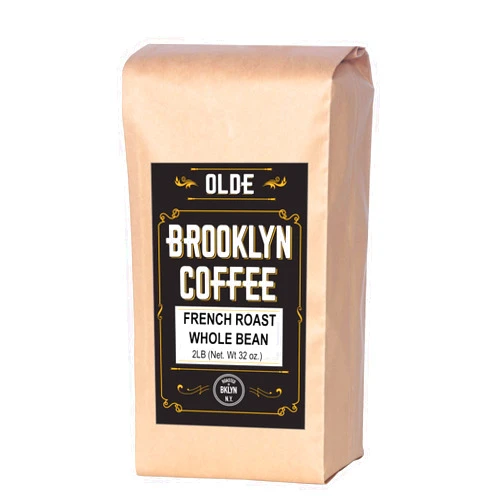 OLDE BROOKLYN COFFEE French Roast Whole Bean Coffee - 2LB Bag For A Classic Medium Coffee, Breakfast, House Gourmet, Italian Espresso- Roasted in New York 2 Pound (Pack of 1)