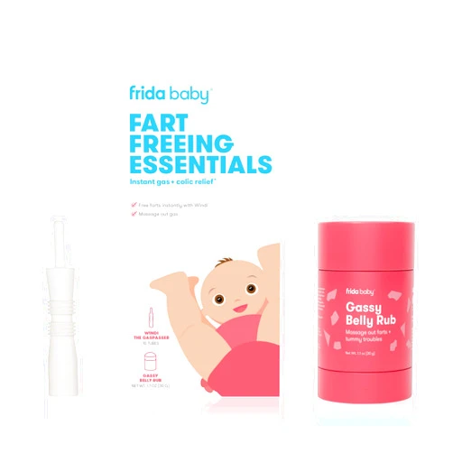 FridaBaby Fart Freeing Essentials | Includes Windi and Gassy Belly Rub for Safe, Natural, and Instant Gas and Colic Relief for Infants and Babies