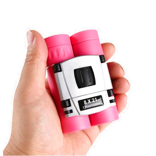 AWOEZ 8x21 Compact Binoculars for Bird Watching, Mini Small Binoculars for Adults Teens, Full Optical Binoculars for Opera Hiking Hunting Travel Concert Gift(Pink)