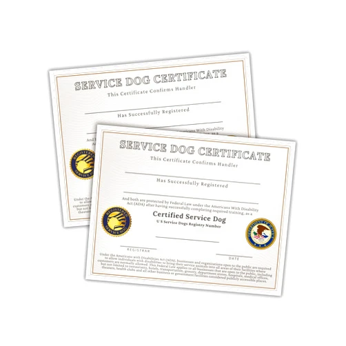 Lashicorn Service Dog Registration Certificate 6pk on Linen 8.5x11” Certified US Training Completion for Dog Handlers ID ADA Disability Legal Rights