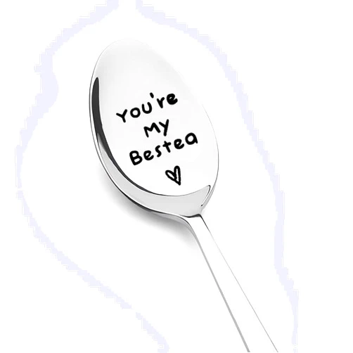 ShiQiao Spl BFF Best Friend Friendship Gifts for Women Girls You're My Bestea Spoon for Bestie Birthday Gifts Engraved Coffeespoon Tea Spoons for Best Friends Christmas Graduation Gift