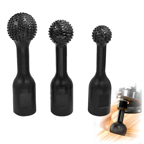 Laoyuandamai 3 Pcs Sphere Rotary Burr Ball with 5/8-11 Threads for 4 1/2 and 5 Inch Gouge Angle Grinder Attachments Spherical Grinding Head Wood Carving Burrs for Carving Grinding Polishing Engraving Accessories