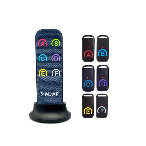 SIMJAR Key Finder with Thinner Receivers & Advanced Fabric Remote, Simjar 80dB+ RF Item Locator with 131ft Working Range Wireless Item Tracker Support Remote Control for Finding Pet, Wallet