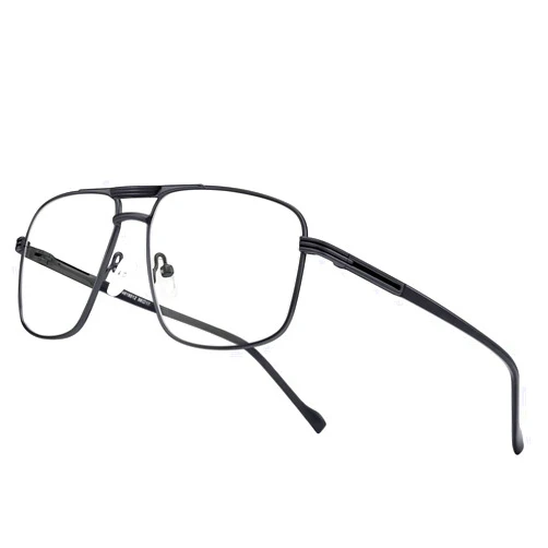 RB.Pilot Reading Glasses for Men Square Double Bridge Blue Light Blocking Computer Readers