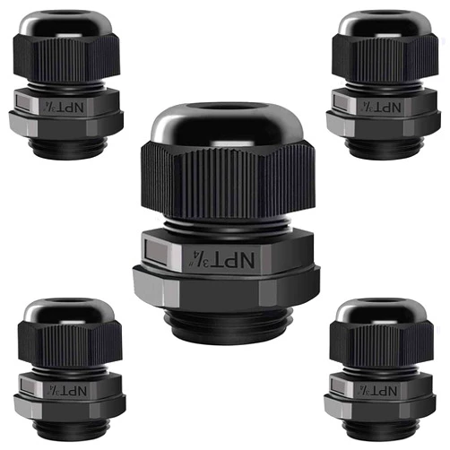 Raculety Cable Gland, Raculety 5 Pack NPT 3/4