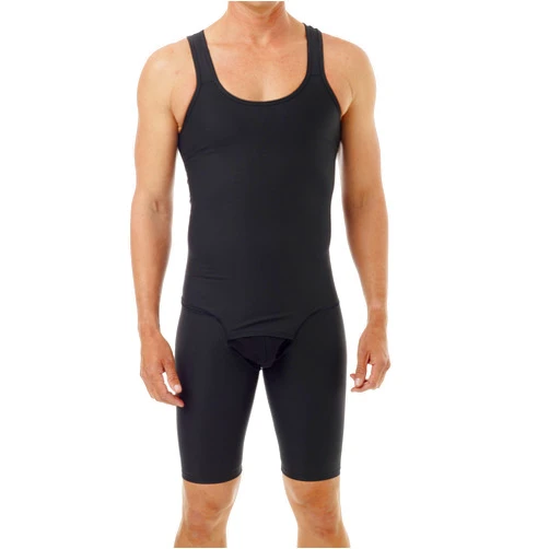 Underworks Mens Compression Bodysuit Shaper - Girdle for Gynecomastia Belly Fat and Thighs