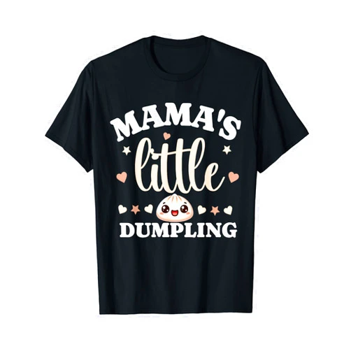 Cute Dumpling Daughter Kids Girls Youth Designs Mama's Little Dumpling Mother Daughter Dim Sum Potsticker T-Shirt