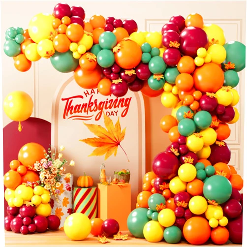 Chamrrille Fall Thanksgiving Balloon Garland Arch Kit 165PCS Orange Yellow Sage Green Wine Red Balloons for Autumn Fall Thanksgiving Birthday Baby Shower Party Decorations Supplies