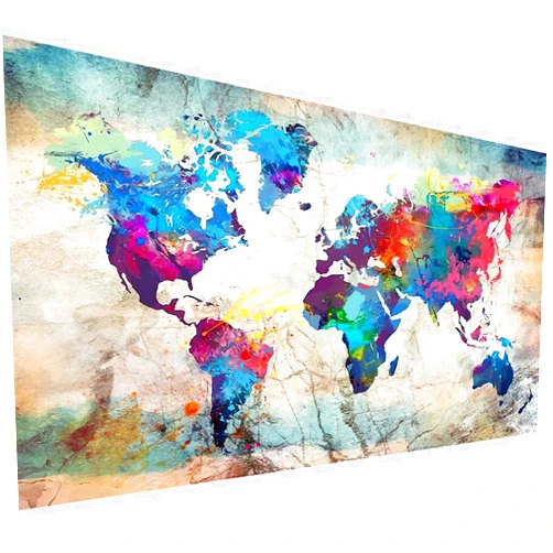YALKIN Diamond Painting Kits for Adults, DIY Large 5D Diamond Painting World Map (31.5 x 15.7 inch) Paint by Number with Gem Art Drill Diamond Painting Kits for for Home Wall Decor