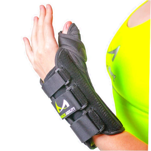 BraceAbility Wrist and Thumb Spica Splint - De Quervain's Tenosynovitis Long Forearm Cast Stabilizer for Tendonitis, Sprains, Thumb Brace for Arthritis Pain and Support - (S Right Hand)