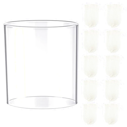 Ceoighe 10 Pcs Propane Lantern Mantles with Glass Replacement Lantern Globe, U Shape Mantles and Standard Shape Lantern Replacement Globe, Propane Lantern Mantles Replacement Parts for Outdoor Camping