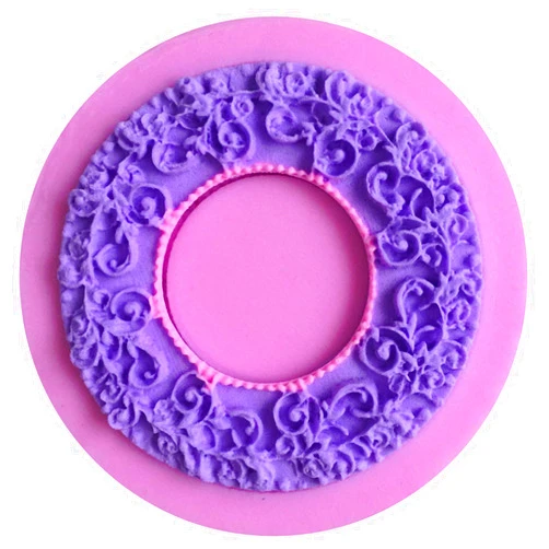 JALLRATO Round Garland Shape 3D Cake Mold Cookware Cake Decorating Fondant Soap Mold,Pink