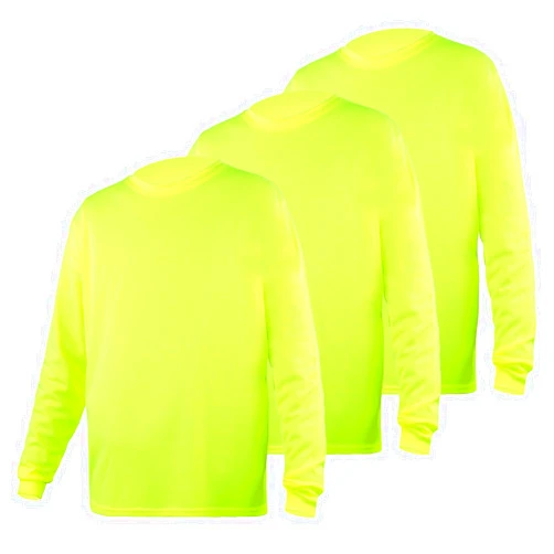 HYCOPROT High Visibility Safety Shirts Sun Protection Long Sleeve Work T Shirt Construction Shirts for Men Women