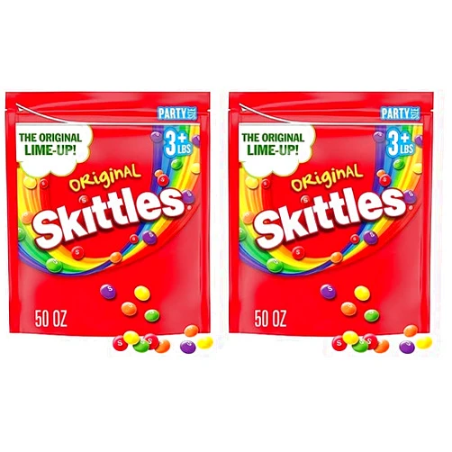 SKITTLES Original Chewy Candy, Party Size, 50 oz Bag (Pack of 2)