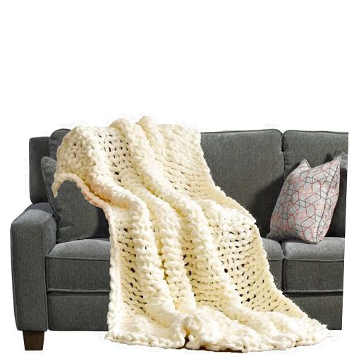 YWBXSHKD Chunky Knit Blanket Warm Chenille Yarn Throw Blanket 16x23in, Chenille Throw Warm Soft, Handmade Cozy Throw Yarn Blanket for Bed Home Decor Machine Washable