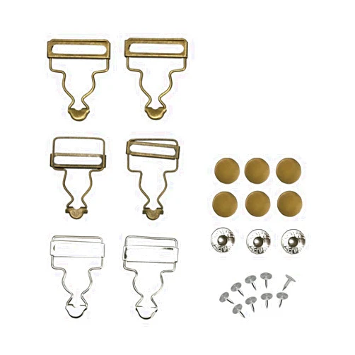 XIPEGPA Overalls Buttoned Hooking Metal Buckles Gourd Buckles Suspenders Jeans Sub for Art Sewing Clothing Craft (Brass)