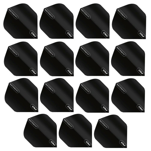 RED DRAGON Hardcore Black Extra Thick Standard Dart Flights - 5 Sets Per Pack (15 Dart Flights in Total)