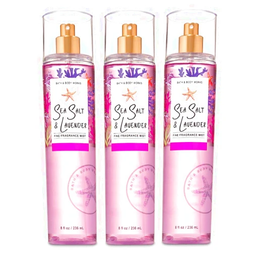 Bath & Body Works Bath and Body Works SEA SALT & LAVENDER Fine Fragrance Mist 3 Pack