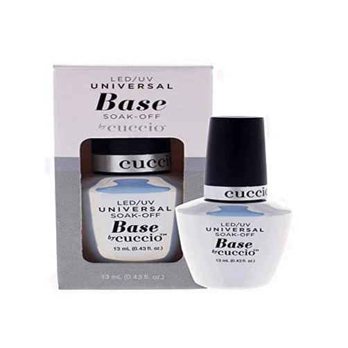 Cuccio Pro LED/UV Universal Soak Off Base - Creates The Perfect Canvas - Adds More Strength To Your Gel Polish - Smoothens Ridges And Imperfections On Your Natural Nail - 0.43 Oz Nail Polish