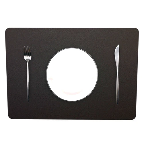 Jovono Wipeable Placemats Leather Table Mats Waterproof Heat-Resistant Easy to Clean for Dining Table Set Kitchen Table (6, Black)