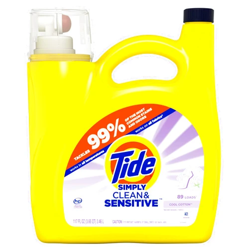 Tide Simply Clean & Sensitive Laundry Detergent, Cool Cotton Scent, 89 Loads, 117 Fl Oz, Tide Laundry Detergent, Laundry Soap